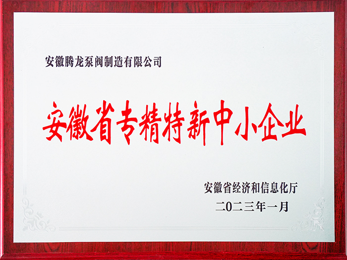 安徽省專(zhuān)精特新企業(yè)證書(shū)